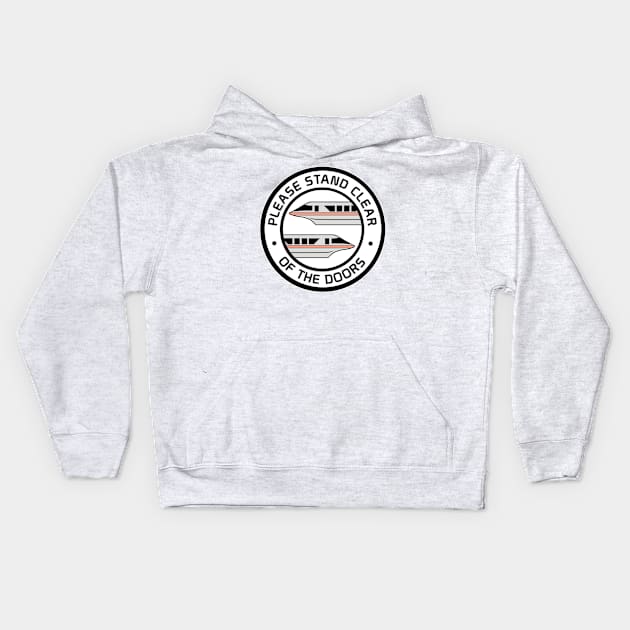 MonorailStandClearCoral Kids Hoodie by WdwRetro